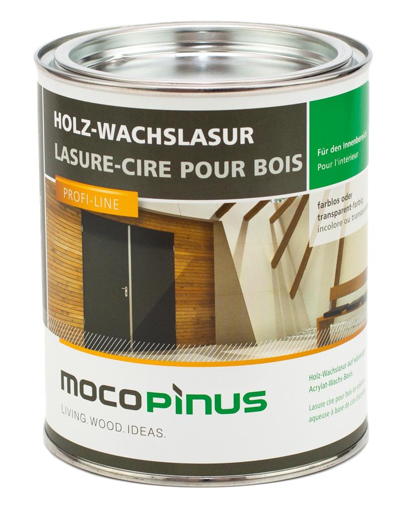 MOCOPINUS Holz-Wachslasur für Innen W-2421 Edelweiß 0,75 Liter