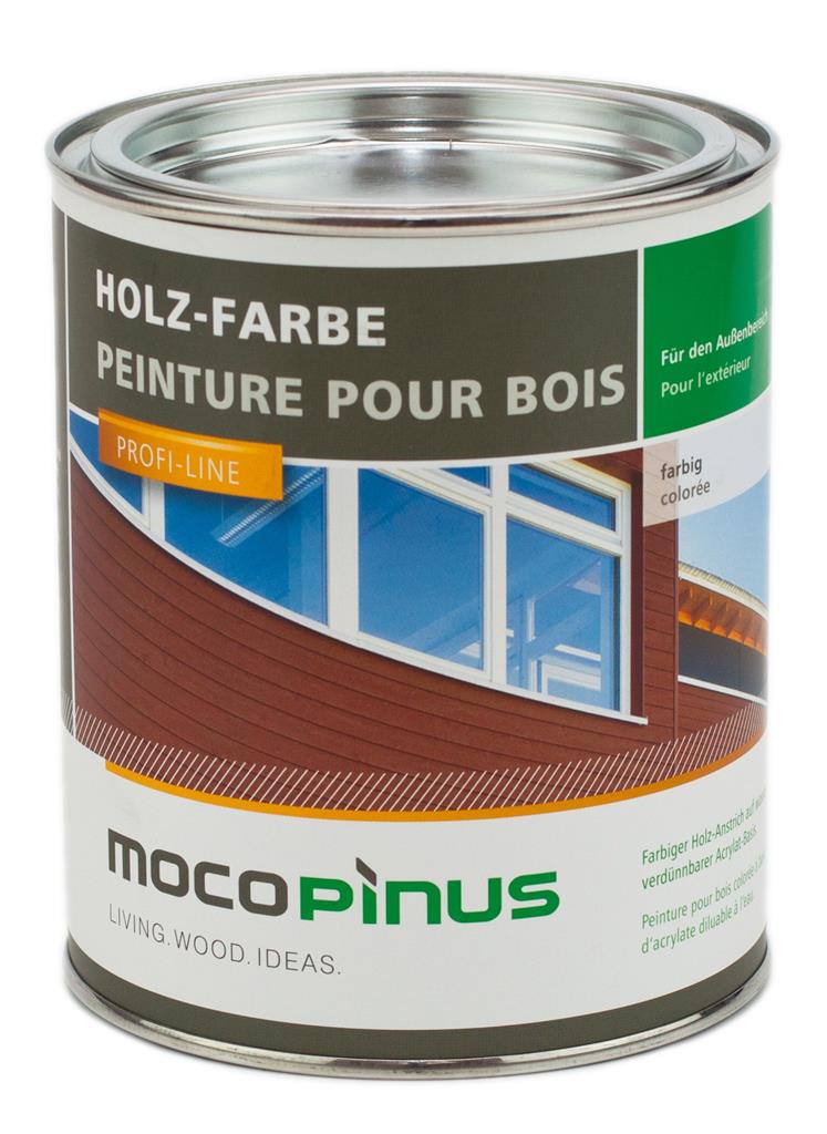 MOCOPINUS Holzfarbe für außen F-0007 Reinweiß 0,75 Liter