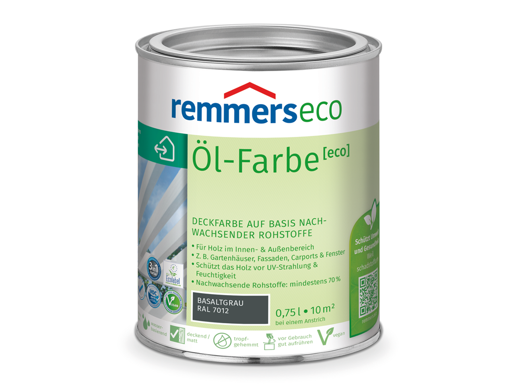 Remmers eco Öl-Farbe  0,75 Liter Basaltgrau RAL 7012