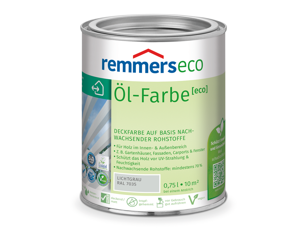 Remmers eco Öl-Farbe  0,75 Liter Lichtgrau RAL 7035