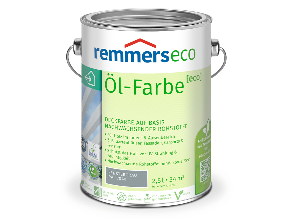 Remmers eco Öl-Farbe  2,50 Liter Fenstergrau RAL 7040