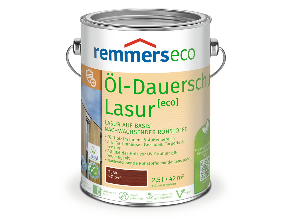 Remmers eco Dauerschutz Lasur 2,50 Liter Teak RC-545