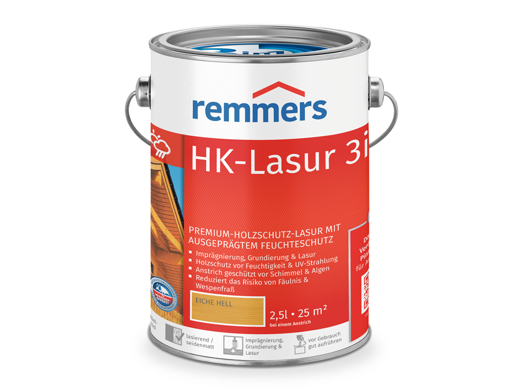 Remmers Aqua HK-Lasur 3in1 plus  2,50 Liter Eiche hell RC-365