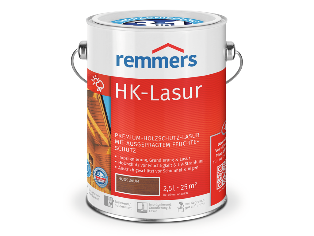 Remmers HK-Lasur 3in1 plus  2,50 Liter Nussbaum RC-660