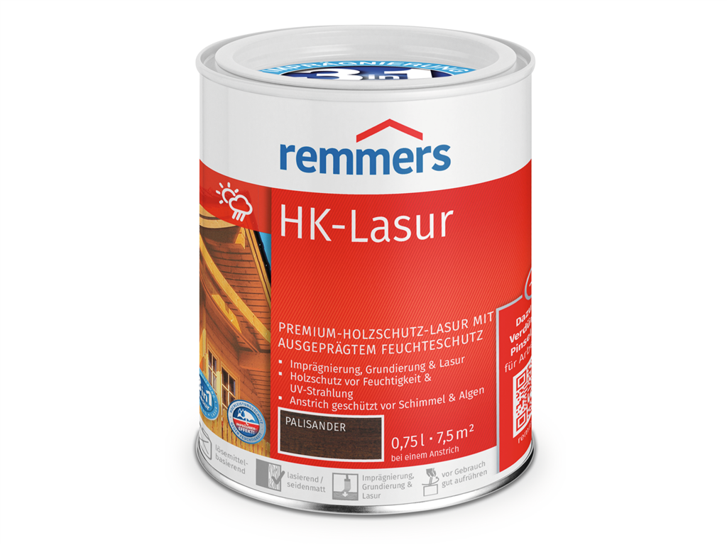 Remmers Aqua HK-Lasur 3in1 plus 0,75 Liter Palisander RC-720