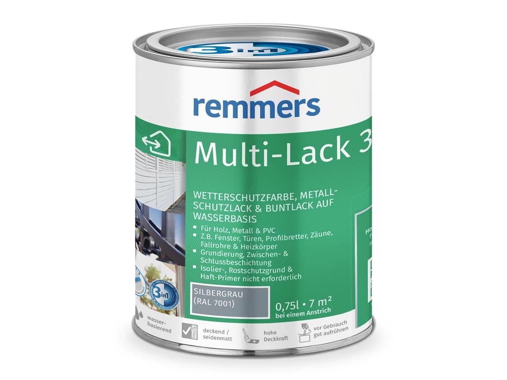 Remmers Multi-Lack 3in1 0,75 Ltr. Silbergrau RAL 7001