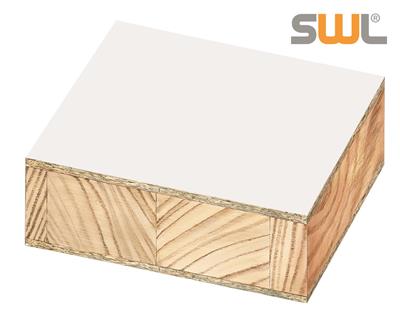 25mm Tischlerplatte Stab Spandeck Weiß glatt/matt - 120g beschichtet