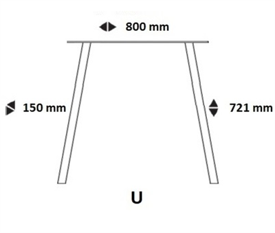 Metall Tischfüße-Set schwarz Typ U