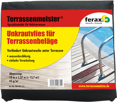 Ferax Terrassenmeister Unkrautvlies für Terrassen 10 x 1,57 m
