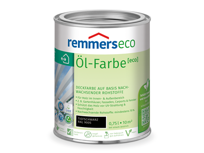 Remmers eco Öl-Farbe  0,75 Liter Tiefschwarz RAL 9005