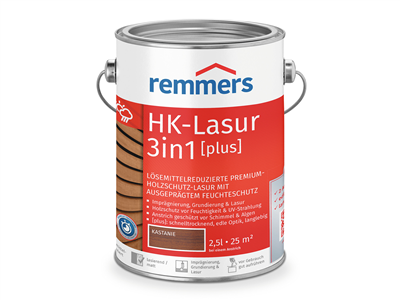 Remmers Aqua HK-Lasur 3in1 plus 2,50 Liter Kastanie RC-555