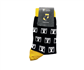 Holz-Hauff Socke schwarz m. gelbem Bund & weißem Logo Größe 35-38